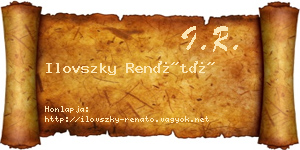 Ilovszky Renátó névjegykártya